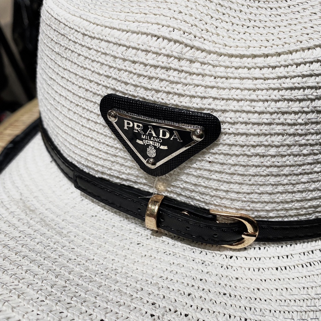 Mũ cói nữ đi biển thắt dây da không gây ngứa đầu cực sang chảnh Ròm House mũ cói phong cách Hàn quốc cao cấp