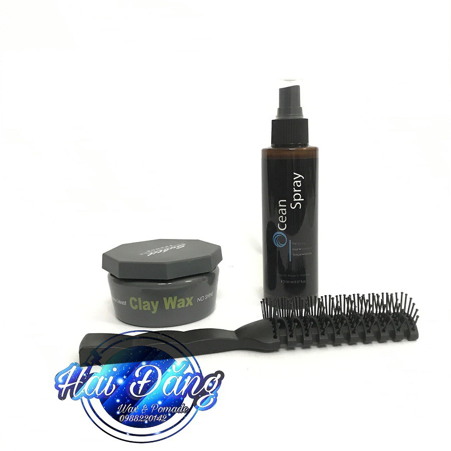 [COMBO] [CHÍNH HÃNG] Sáp vuốt tóc Clay Wax Subtil - 100ml + Xịt Tạo Phồng Ocean Spray + Tặng Lược
