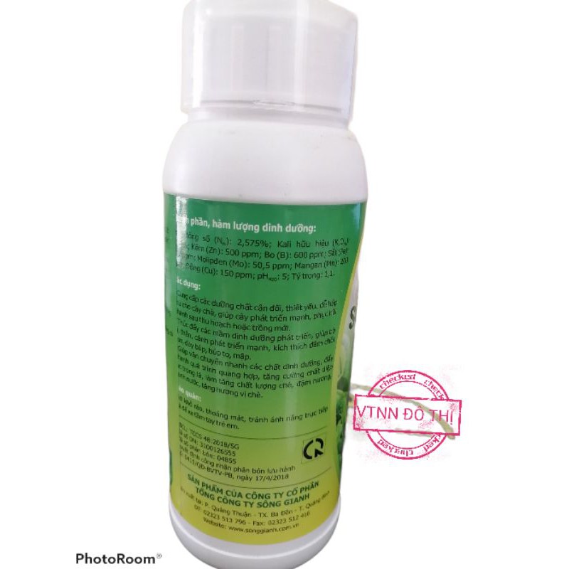 Phân bón cho cây chè - phát triển nhanh, bật búp mạnh, xanh nước đượm hương chai 500ml
