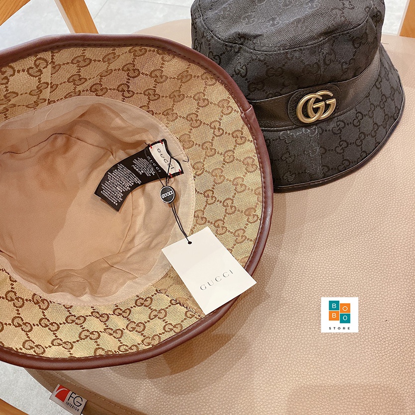 Mũ bucket gucci classic phối da - phong cách sang trọng - thời thượng