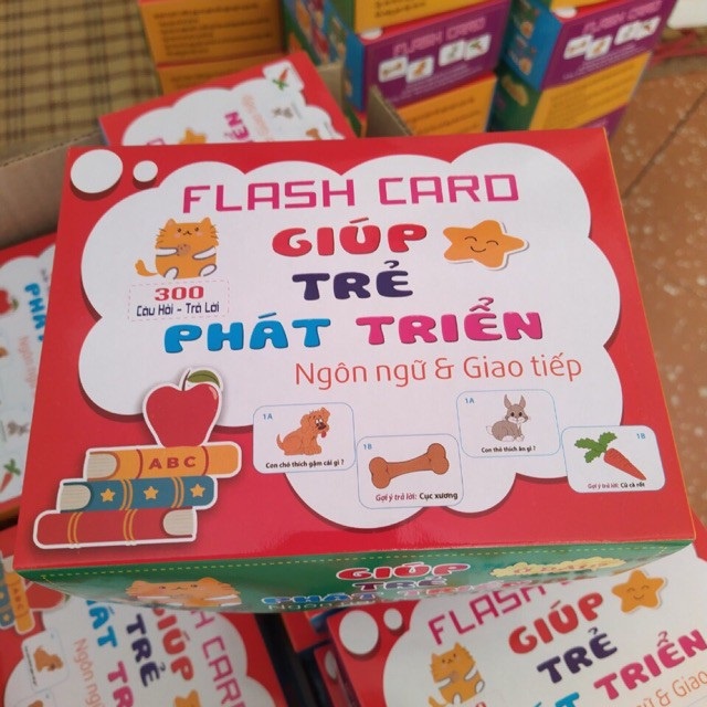 [FREESHIP❤️] Thẻ Học Flash Card 300 Câu Hỏi - Trả Lời Giúp Trẻ Phát Triển Ngôn Ngữ Và Giao Tiếp