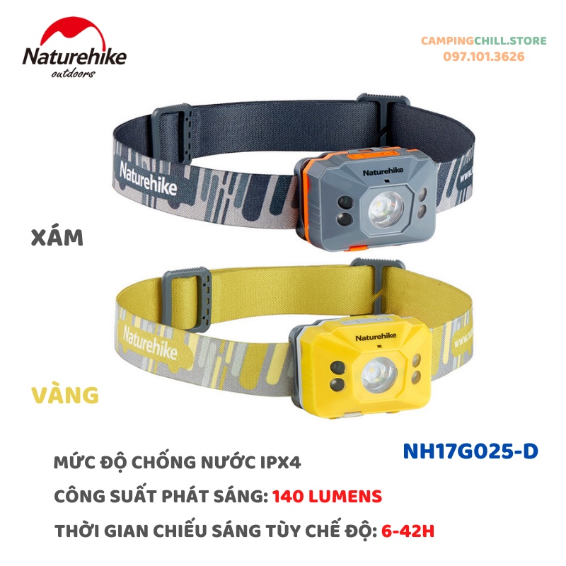 ĐÈN ĐỘI ĐẦU DÃ NGOẠI, CẮM TRẠI NATUREHIKE NH17G025-D