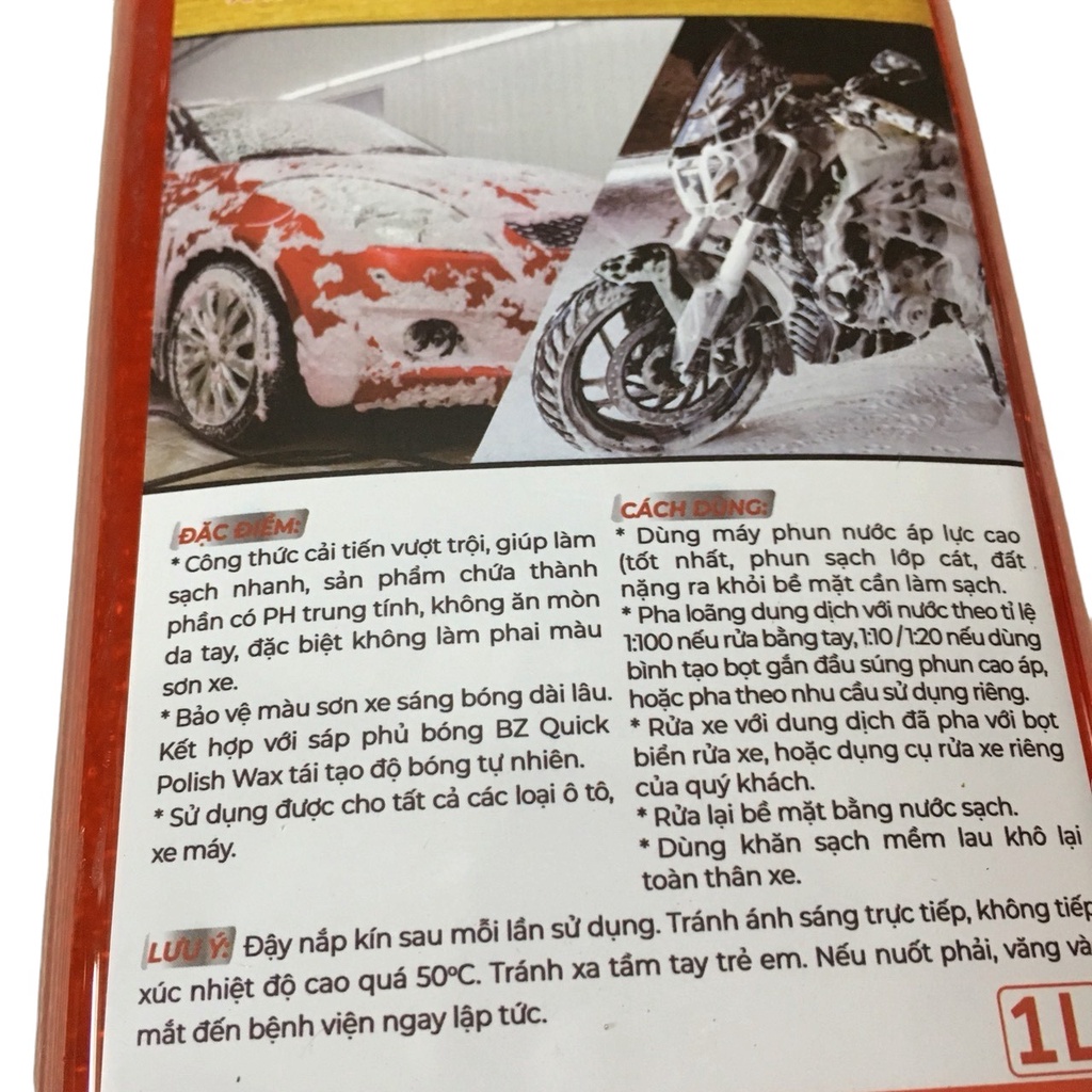 DUNG DỊCH RỬA XE BỌT TUYẾT BZ 1L