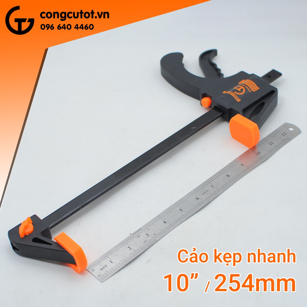 Eto bóp tay chữ F 10inch độ mở 254mm lực kẹp 70kg