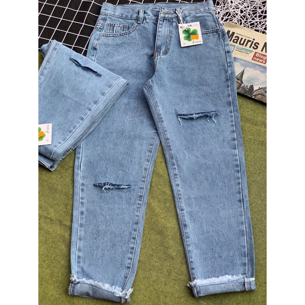 [ CỰC NGẦU !!! ] QUẦN BAGGY JEAN NỮ CAO CẤP JEANGIARE.VN RÁCH GỐI PHẢI ĐÙI TRÁI CAO CỰC CÁ TÍNH