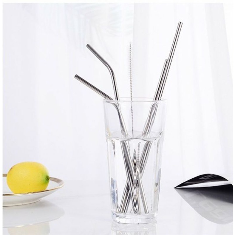 Bộ 3 ống hút inox kèm cọ rửa