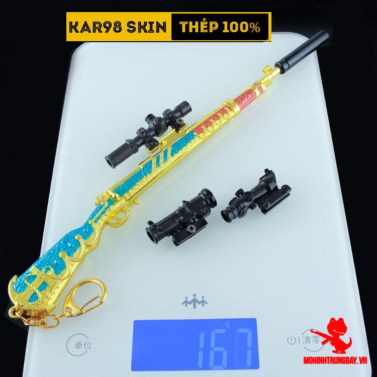 Mô Hình PUBG Kar98 Skin Hải Tặc Tặng Kèm 3 Scope Và Kệ Trưng Bày 19cm