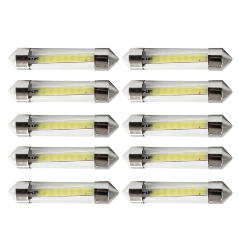 Bộ 10 Đèn COB 31mm 36mm 39mm 41mm Chất Lượng Cao Cho Xe Hơi