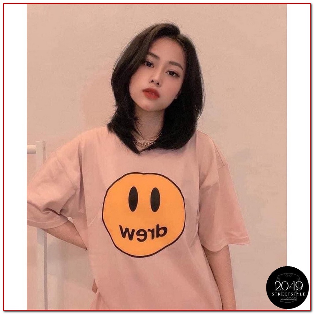 Áo thun tay lỡ DREW House Mặt cười 2049 Streetstyle, Áo thun unisex nam nữ form rộng oversize chất liệu Cotton ST06 | BigBuy360 - bigbuy360.vn