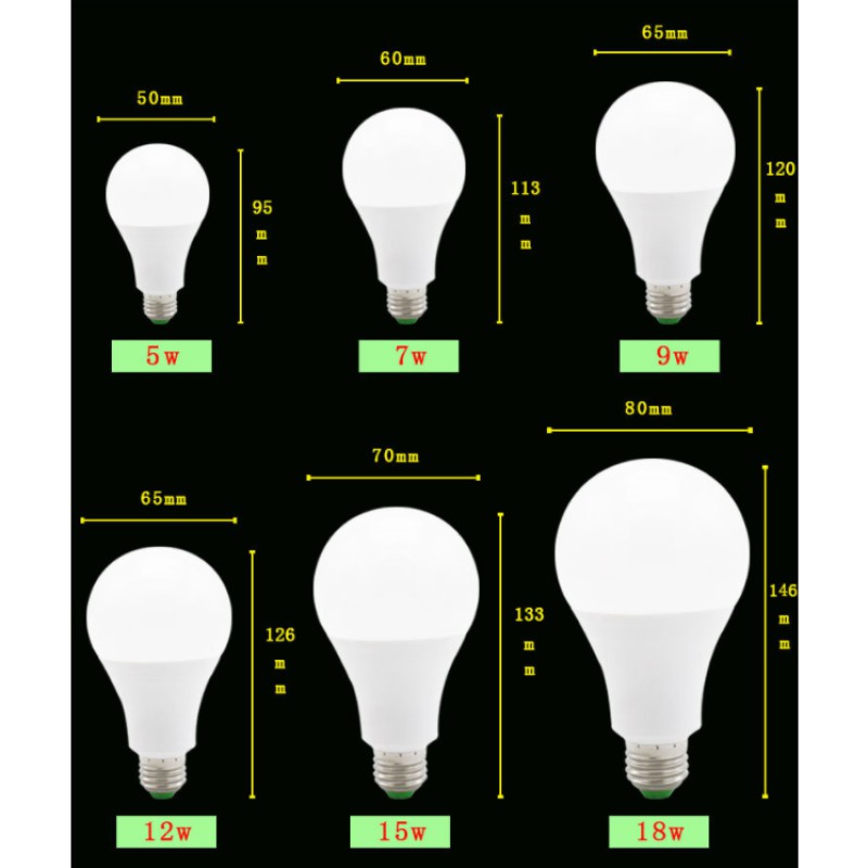 Triple Awaken Bóng đèn LED A19, 3/5/7/9/12/15/18watts Tương đương A60 E27 Cơ sở tiêu chuẩn trung bình, 3000K Trắng ấm / 6000K Bóng đèn tiết kiệm năng lượng trắng mát cho Văn phòng / Gia đình