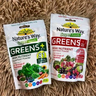 Bột Rau Xanh/Bột Rau Củ Quả Màu Đỏ Nature's Way Super Greens Plus Wild Reds 100g