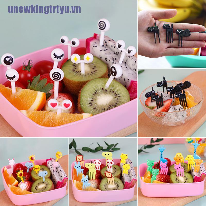 <gtrtyu>Mini Kids Animal Farm Fruit Fork Cartoon Snack Cake Dessert Food Fruit Toothpick