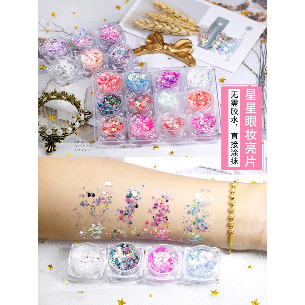 Nhũ mắt kia kira lấp lánh hộp 12 ô hũ [sẵn gel] | BigBuy360 - bigbuy360.vn