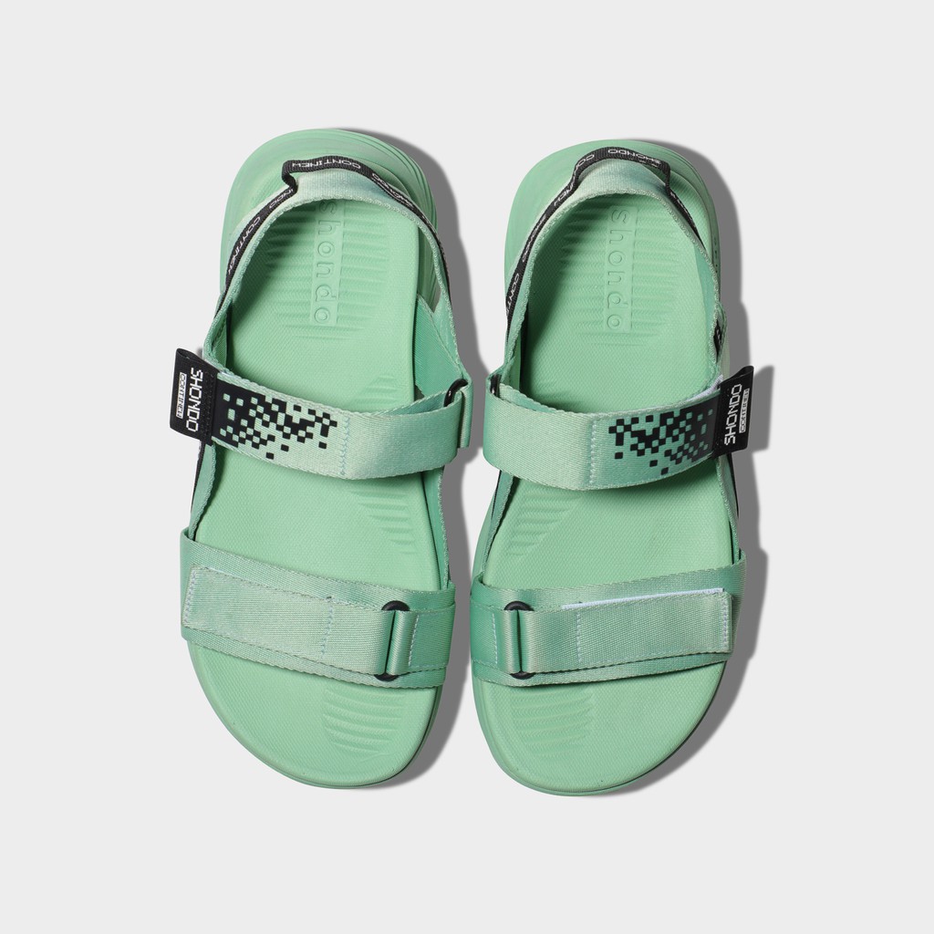 Giày Sandals Nam Nữ Shondo F7 Continew Full Xanh Mint F7N4242