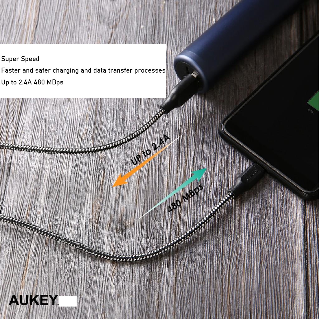 Cáp sạc nhanh Aukey CB-BAM1/2 Micro Dây sạc Usb 3.0 480Mbps cho xiaomi samsung