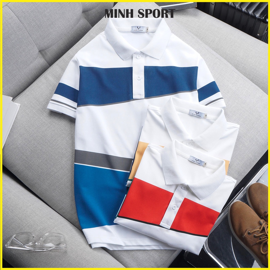 Áo Thun Polo Nam Có Cổ Phối Kẻ Sọc Ngắn Tay, Chất Vải Co Giãn, Thấm Hút Mồ Hôi Tốt mã AO.38
