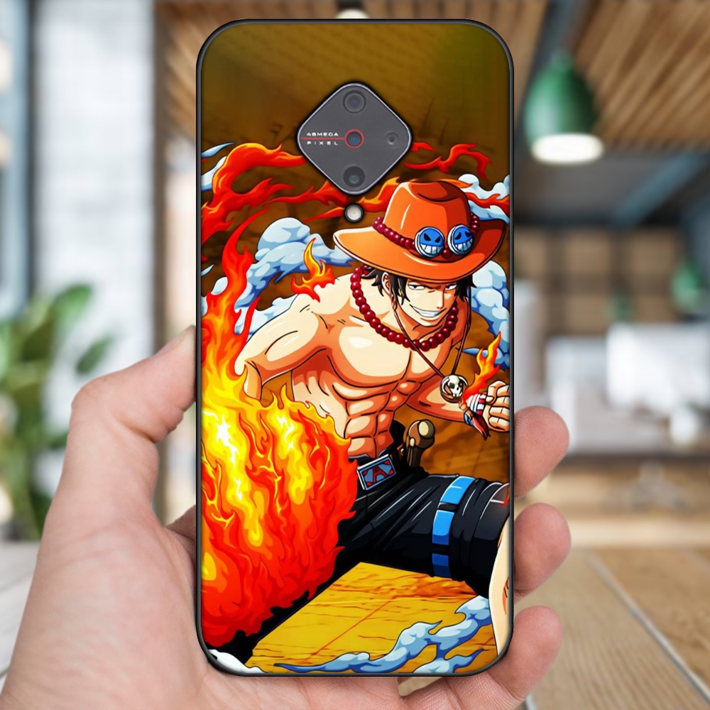 Ốp lưng Vivo S1 Pro viền đen in hình Ace One Piece