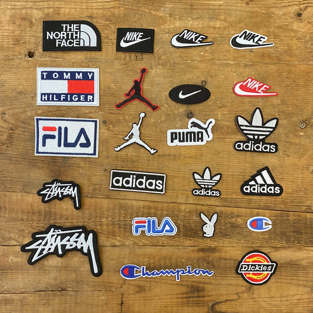 Sticker ủi logo các hãng thời trang dùng ủi lên quần áo, đồ jeans, phụ kiện