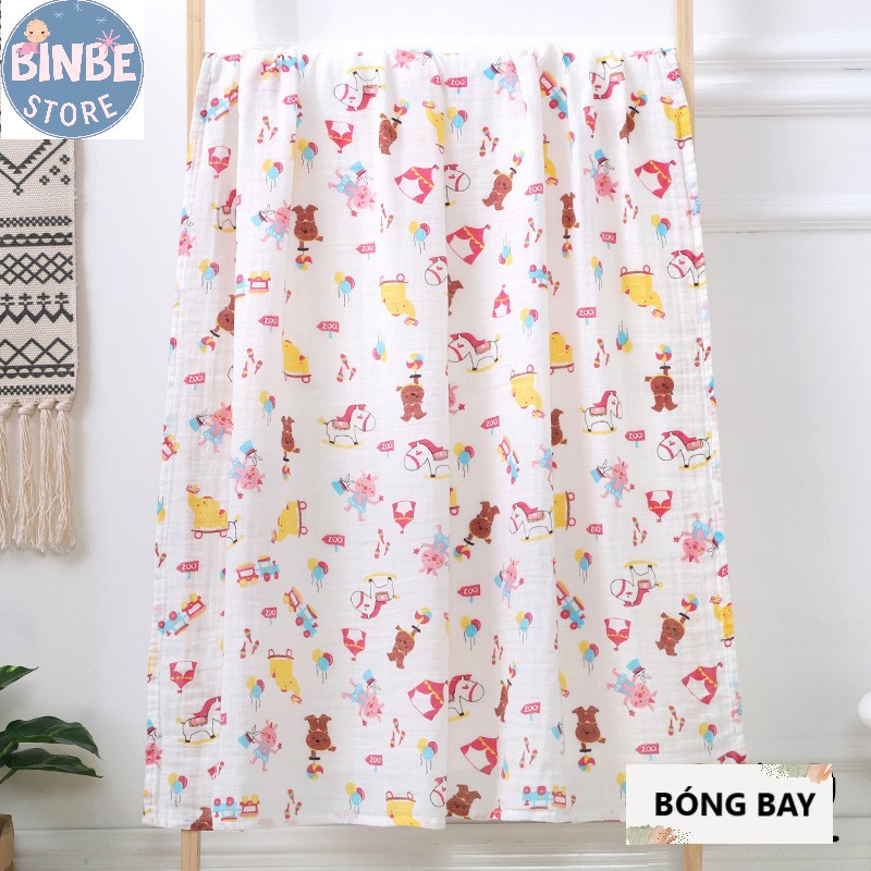 Khăn tắm cho bé, Khăn quấn bé sơ sinh Muslin đa năng size 110*120 mềm mại, thấm nước tốt