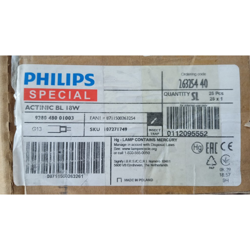 (SALE) Bóng đèn thu hút côn trùng Philips TL-D 18W ACTINIC BL