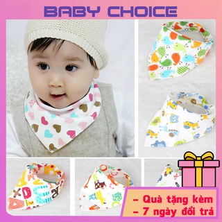 Khăn Yếm Tam Giác Cotton 2 Lớp Có Cúc Bấm Cho Bé. Đồ Dùng Ăn Dặm Cho Bé ( Mã KY1 )