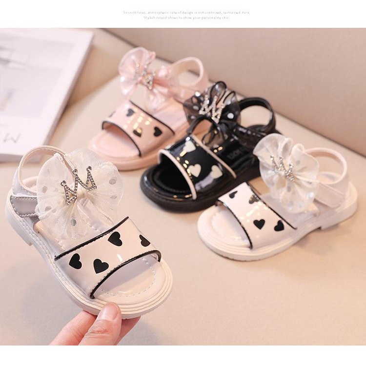 FULLBOX Giày Sandal Nơ Vương Miện Phong Cách Hàn Quốc Xinh Xắn Cho Bé