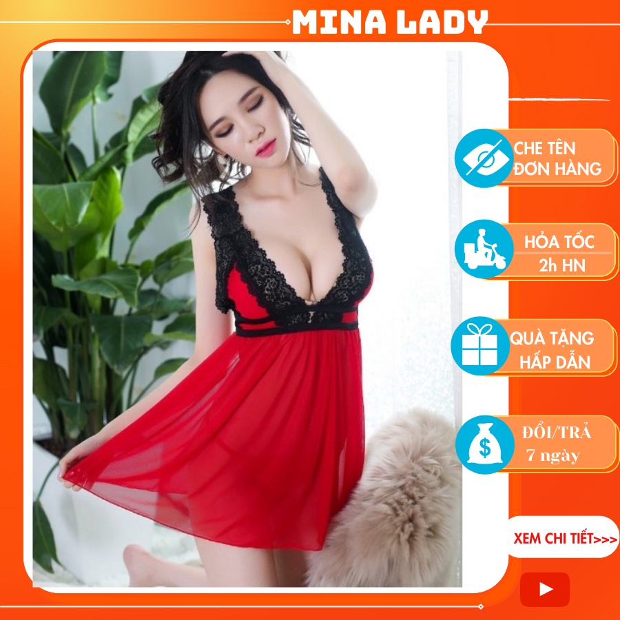 Đồ ngủ  Sexy - Váy ngủ Bigsize hai dây ren voan lụa mềm dễ thương sexy gợi cảm giá rẻ đẹp -HOA BỆN