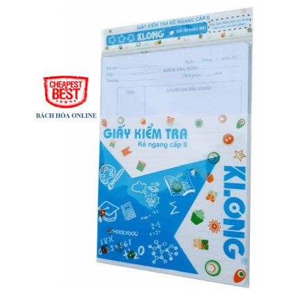 Giấy kiểm tra KLONG Cấp 2 B5, 70/92-25 tờ kép- 232