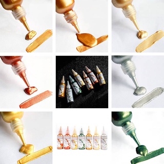 Bộ acrylic màu vàng ánh kim dùng sơn vẽ tường /kính / móng / vải / quần áo / cho bé vẽ nghệ thuật 60ml