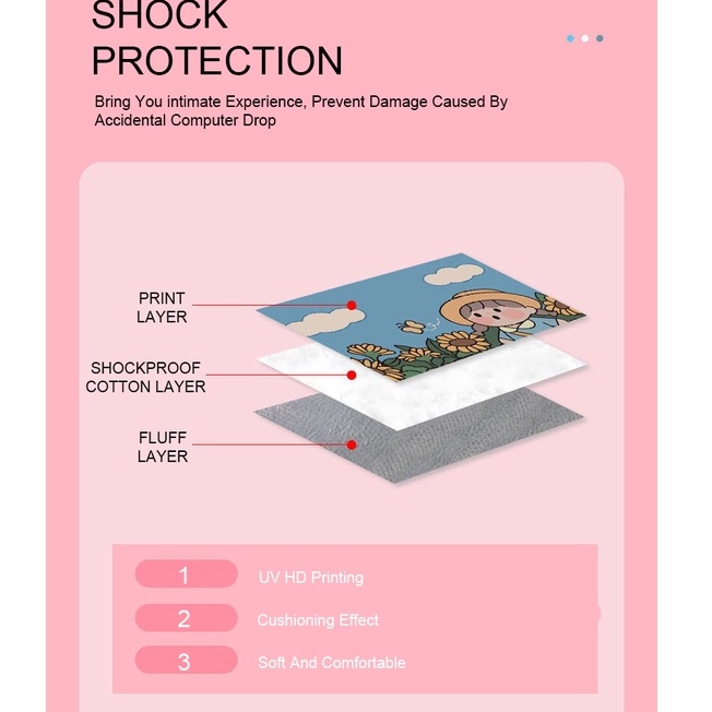 Túi đựng laptop chống sốc chống thấm nước kích thước lớn họa tiết hoạt hình đáng yêu