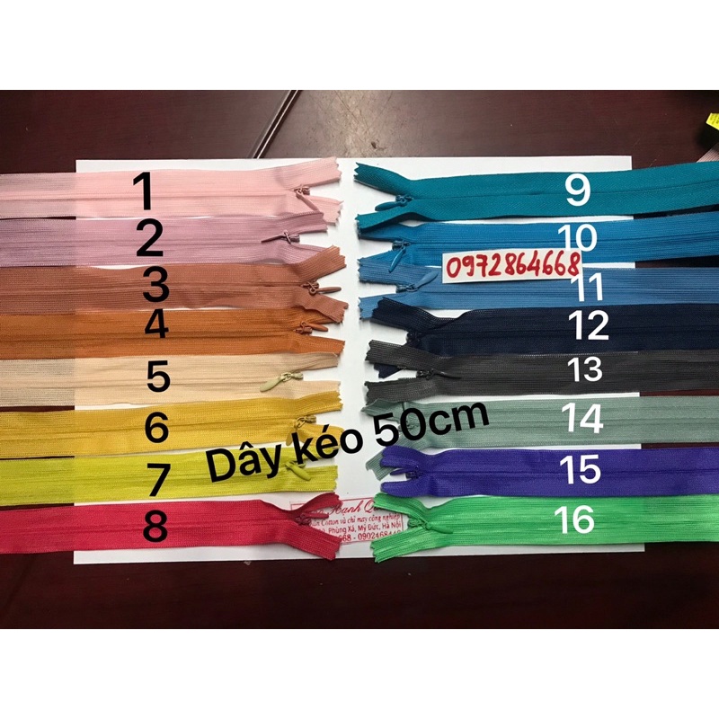 1 chiếc dây kéo giọt nước dài 50cm giao đơn từ 50k