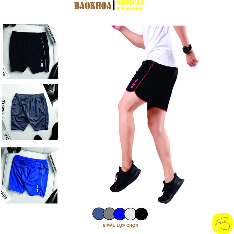 Quần short nam, quần nam ECHT tập Gym, thể thao chạy bộ, dáng SLIMFIT vải co giãn 4 chiều.