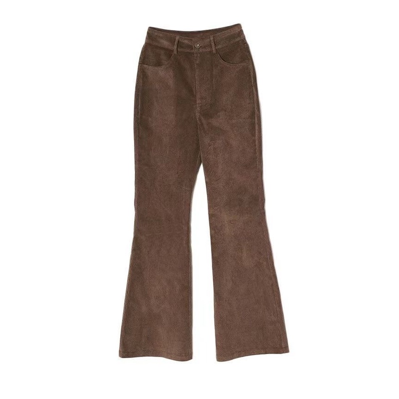 Quần Jean Eo Cao Dáng Rộng Màu Nâu Phong Cách retro Cho Nữ