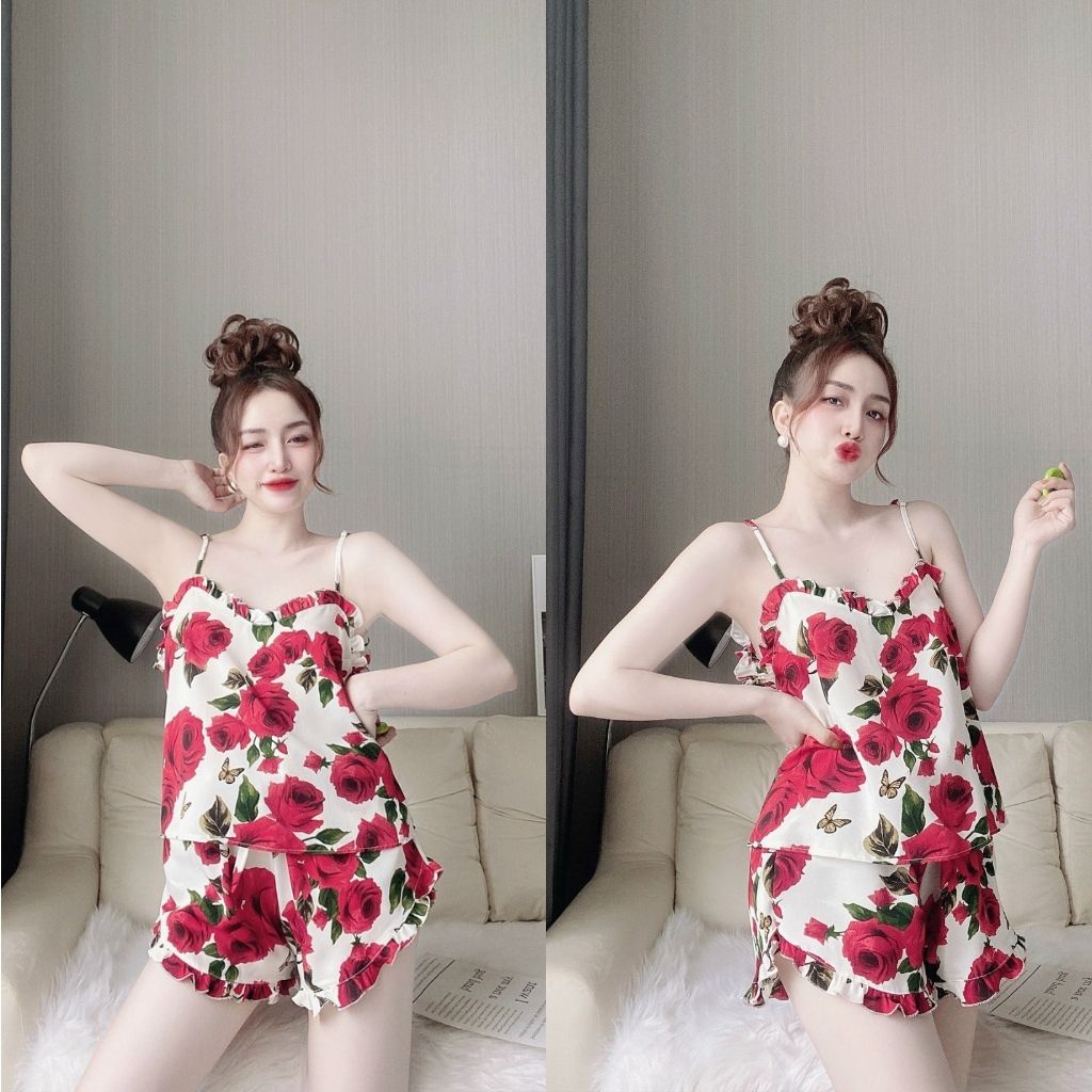 Đồ ngủ nữ, Đồ ngủ sexy lụa Mango cao cấp mềm mại xinh xắn &lt; 63kg