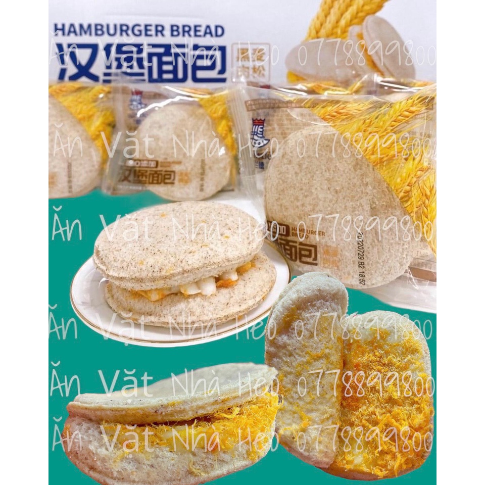 Bánh hamburger nhân sữa chua kẹp chà bông Đài loan