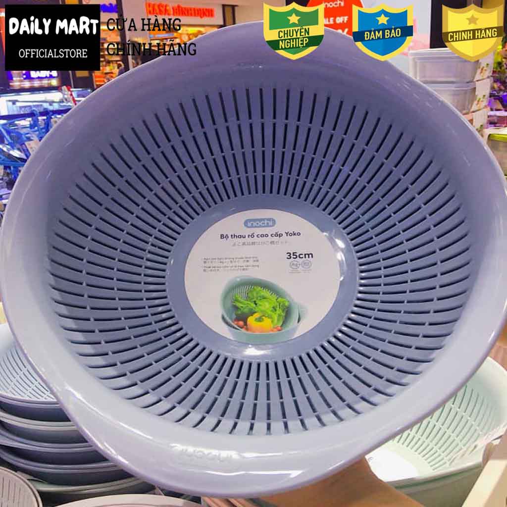 Bộ Thau Rổ, Thau Rổ Nhựa Rửa Rau, Vo Gạo, Đựng Hoa Quả Tiêu Chuẩn Nhật Bản YOKO Inochi 23cm | BigBuy360 - bigbuy360.vn