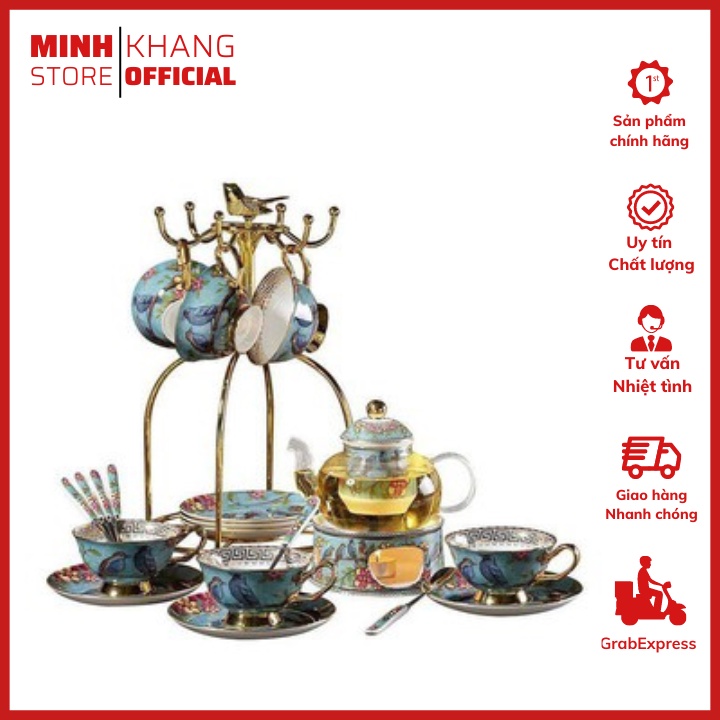 Bộ Ấm 6 Chén Bằng Gốm Sứ Cao Cấp, Dùng Để Uống Trà, Thích Hợp Dùng Trong Các Bữa Tiệc Trà Tại Gia Hoặc Các Nhà Hàng.