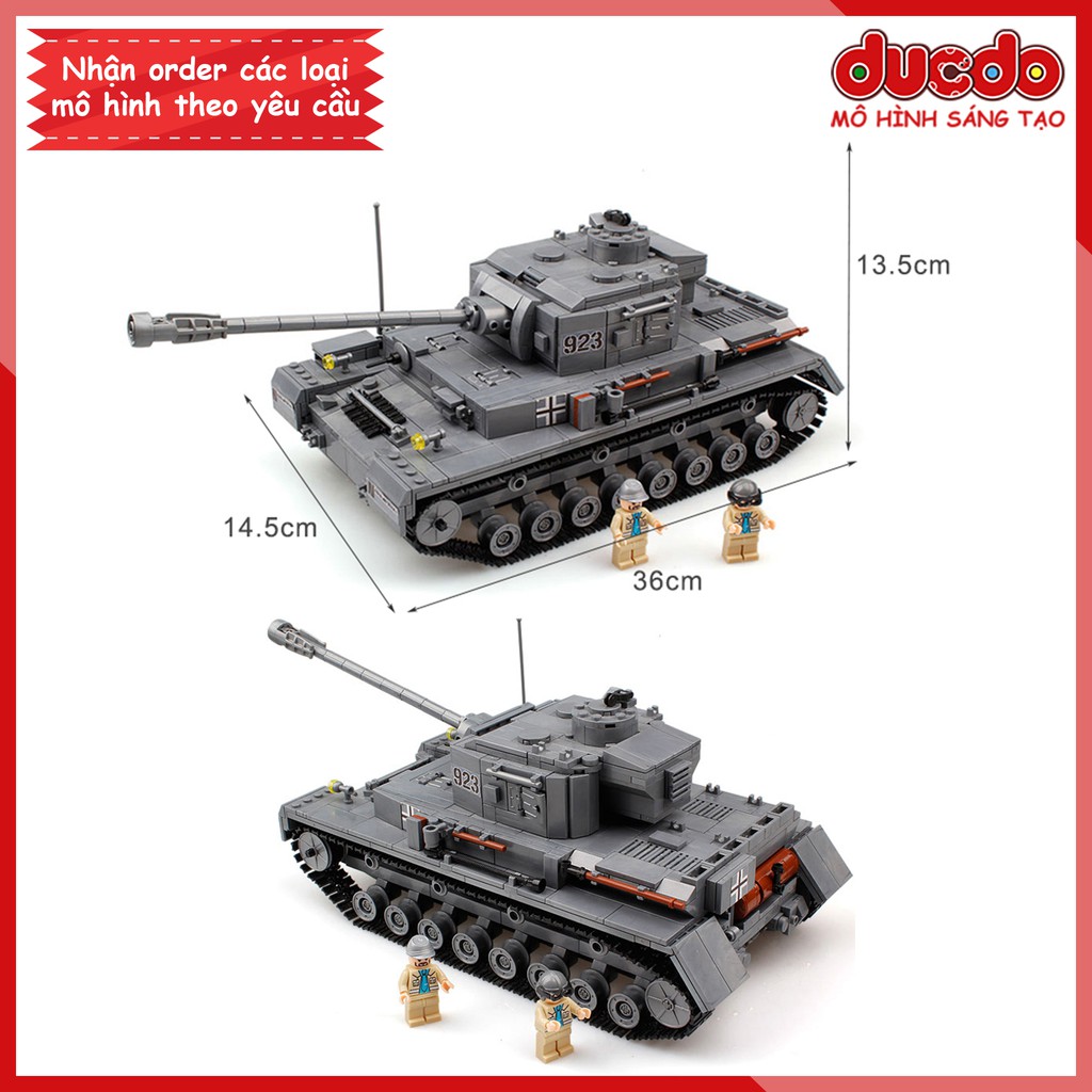 Kazi 82010 Lắp ghép Siêu tank Panzer IV phát xít Đức hùng mạnh - Đồ chơi Xếp hình Mô hình lính WW2