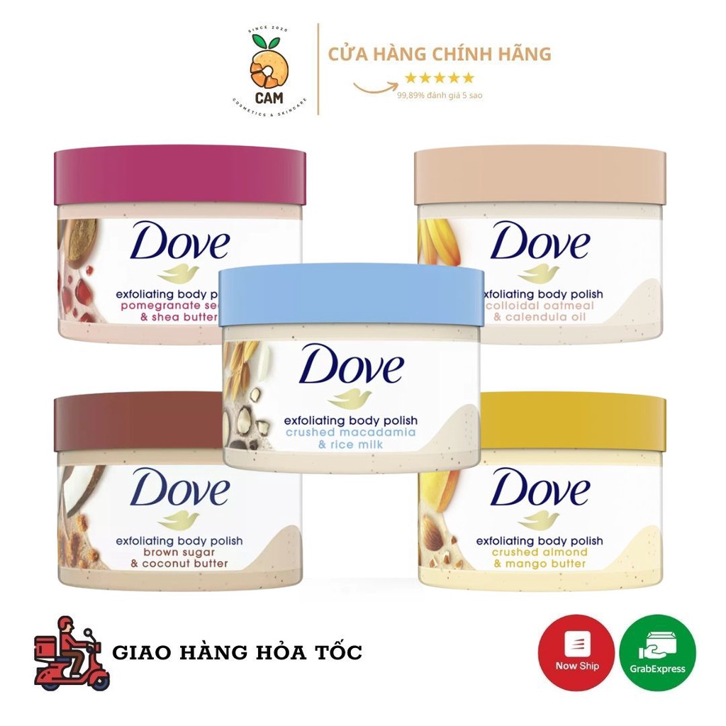 Kem giúp tẩy tế bào chết toàn thân và chăm sóc da Dove Exfoliating Body Polish