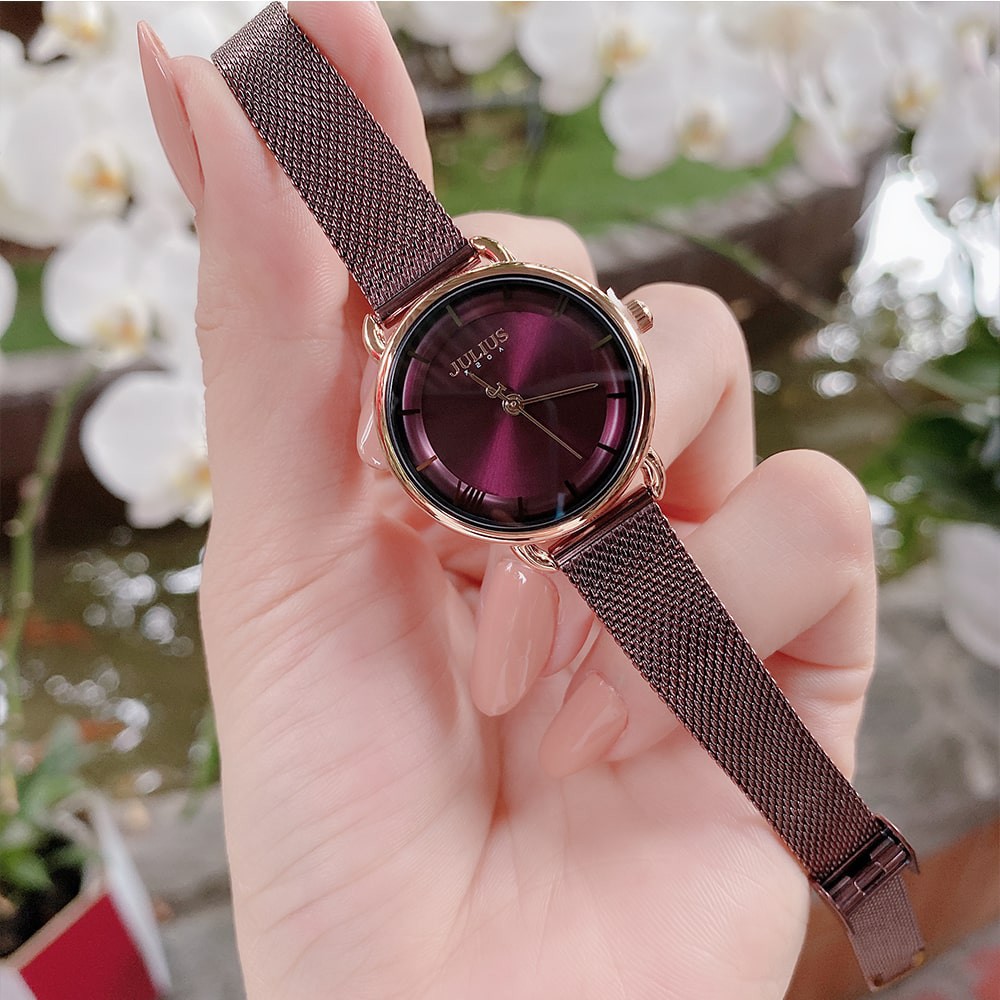 Đồng hồ nữ JA-1268 Julius Hàn Quốc dây thép không gỉ