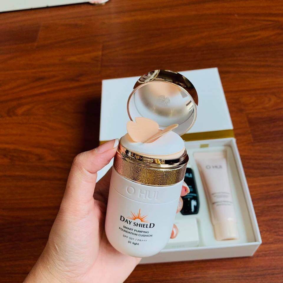 💟Phấn Nước Chống Nắng Che Khuyết Điểm OHUI Day Shield Smart Pumping Foundation Cushion SPF50+ Pa+++ 30ml [ẢNH THẬT]