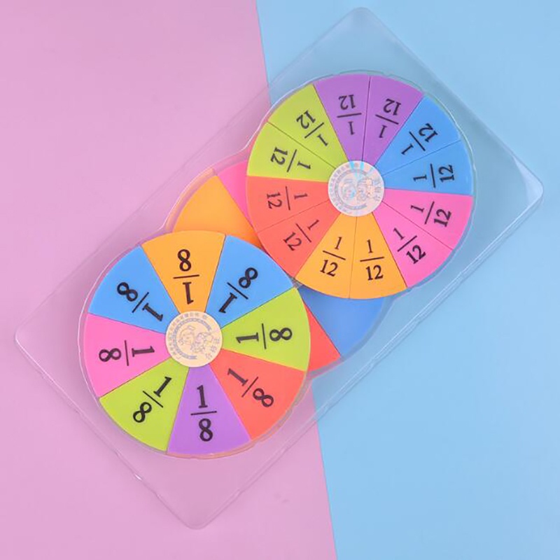 Plastic Learning Toy Fraction Circles Mathematics Teaching Aids Board