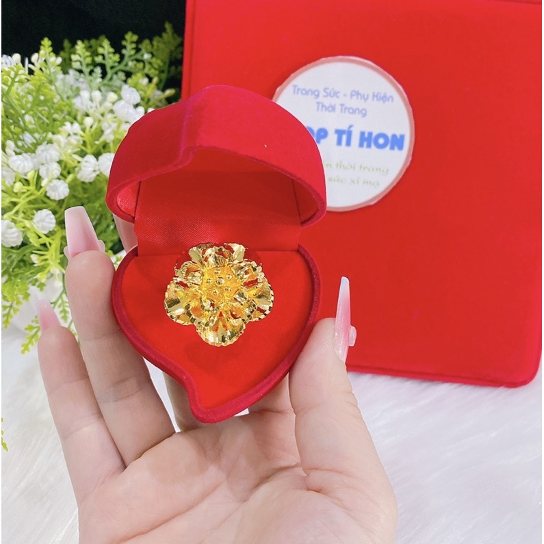 Nhẫn hoa mạ vàng 24 cao cấp mẫu mới về cực đẹp