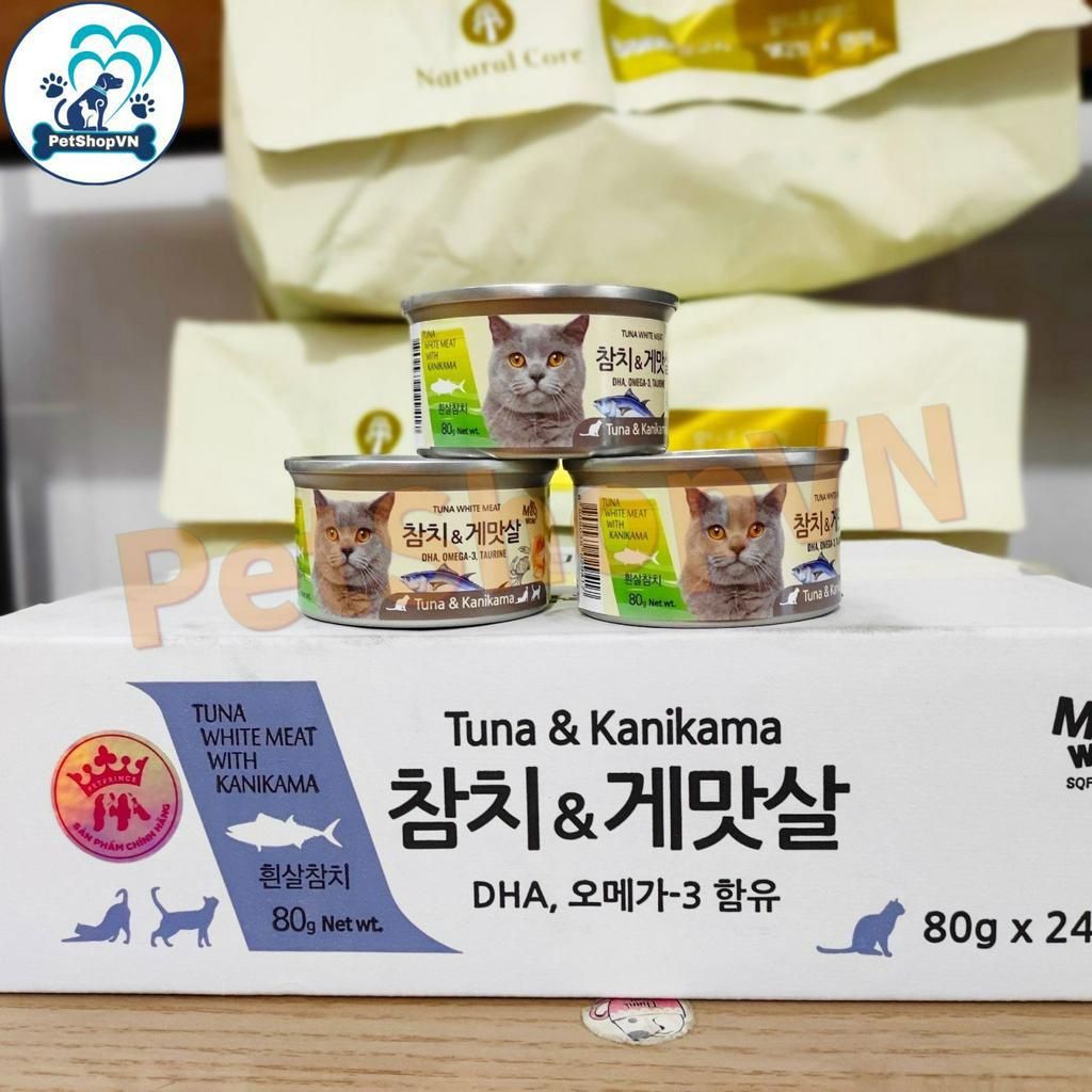 [ COMBO THÙNG 24 LON MIX ĐỦ 6 VỊ ] Pate Cho Mèo MEOWOW Cá Ngừ Trắng Nguyên Miếng Đóng Hộp 80g