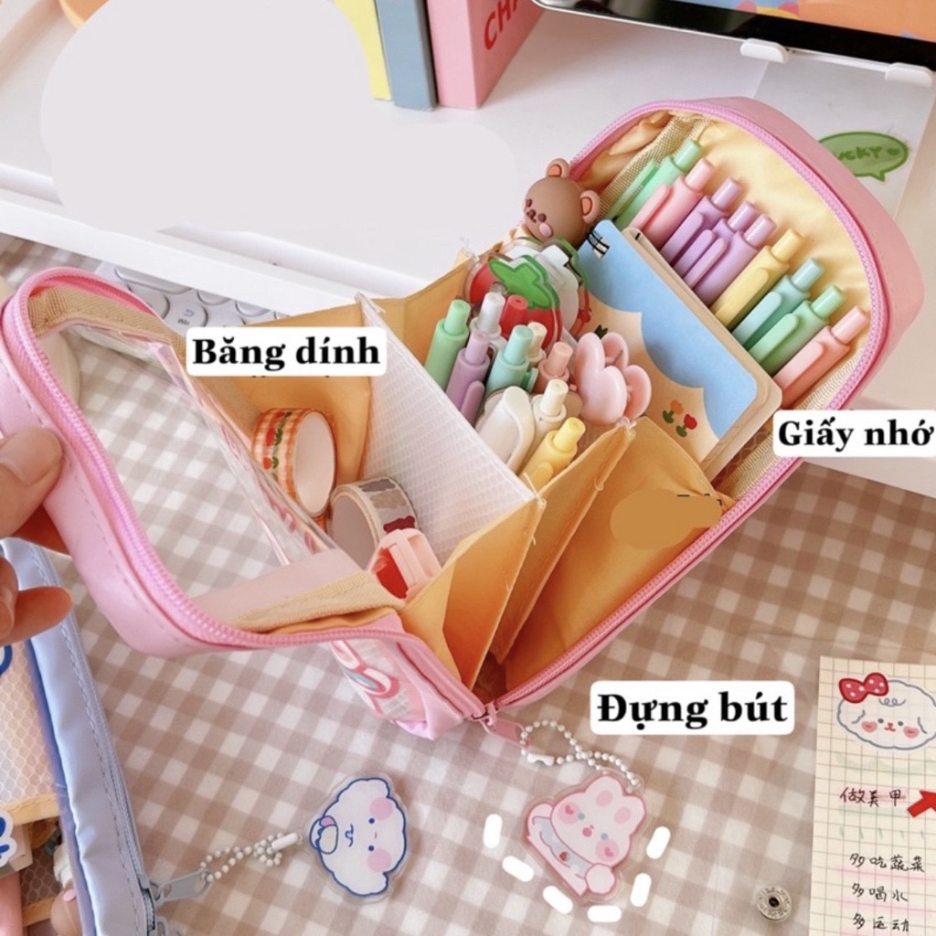 [Stationery] Hộp Bút, Túi Đựng Bút Màu Sắc Cỡ Lớn Họa Động Động Vật Dễ Thương Chất Liệu Chống Thấm Nước