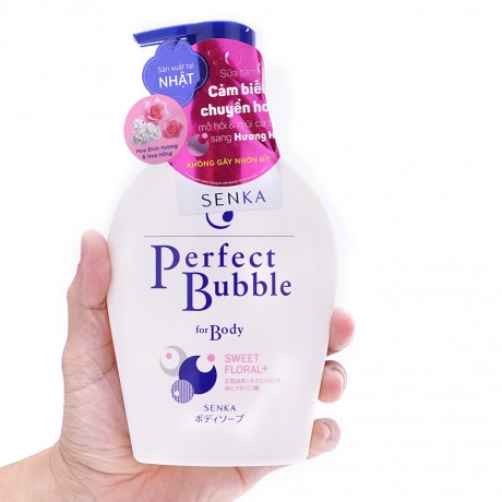 Sữa Tắm Dưỡng Ẩm  Hương Hoa Hồng &amp; Đinh HươngSenka Perfect Bubble for Body Sweet Floral + 500ml