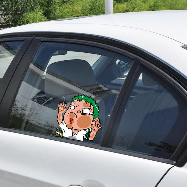 Miếng Dán Trang Trí Kính Chắn Gió Xe Hơi / Cửa Sổ / Laptop / Xe Mô Tô Họa Tiết ONE PIECE Luffy Chopper Zoro Nami Robin Sanji Usopp Brook