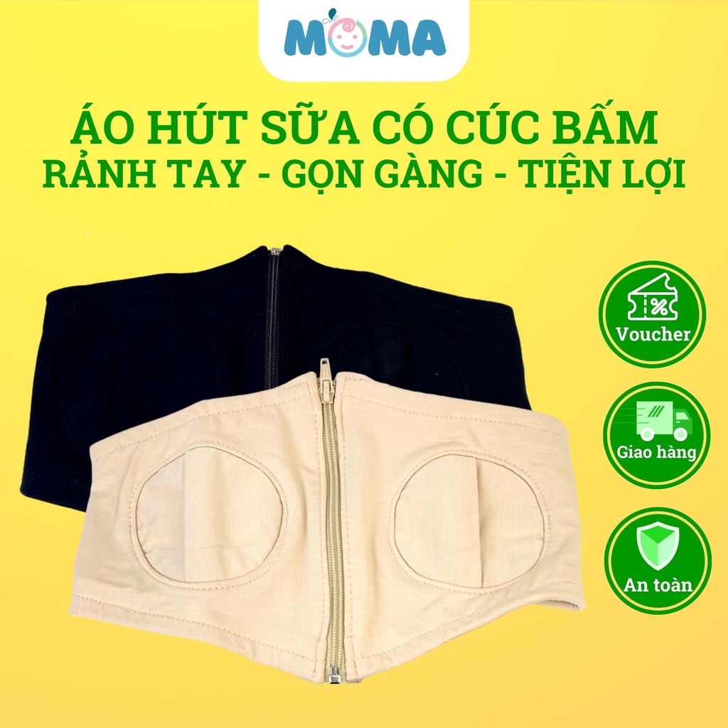 Áo Hút Sữa Rảnh Tay bằng Cotton cao cấp, Rảnh Tay Không Dây, Freesize có 8 cúc điều chỉnh hợp với mọi mẹ, mới 100