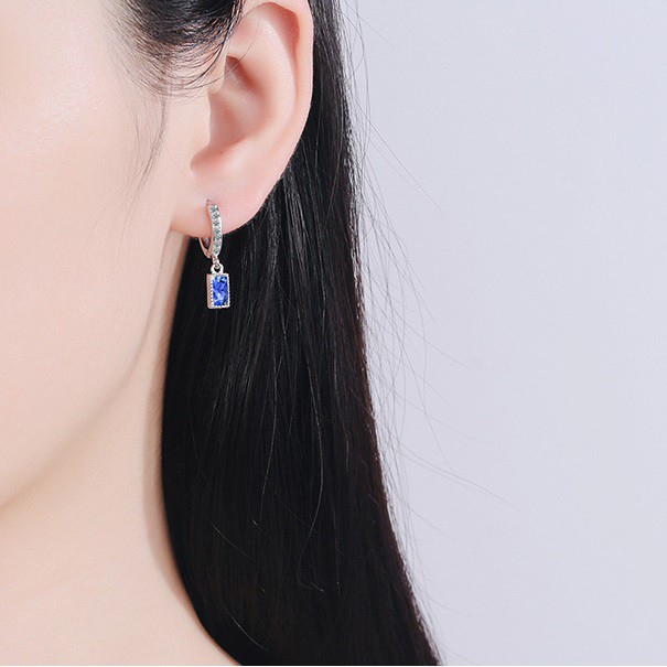 Bông tai thời trang nữ khuyên dài bạc Ý S925 - HT287