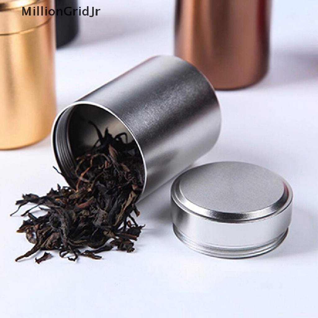 1 Hũ Đựng Thảo Mộc / Trà Bằng Nhôm Kín Khí Chống Tràn Màu Bạc